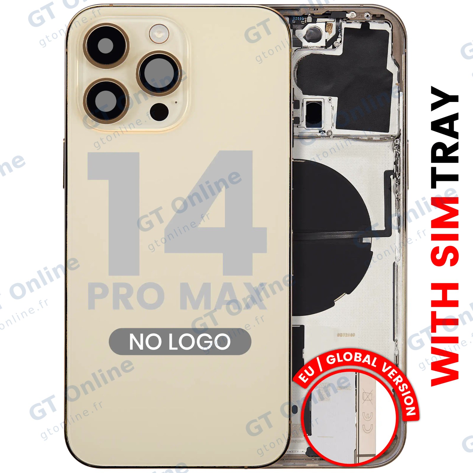 Châssis pour Apple iPhone 14 Pro Max (version EU, compatible premium, or)