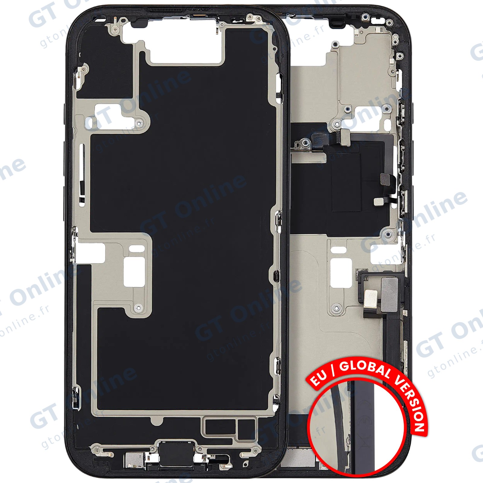 Châssis pour Apple iPhone 16 Pro (version EU, origine d'occasion — grade B, titane noir)