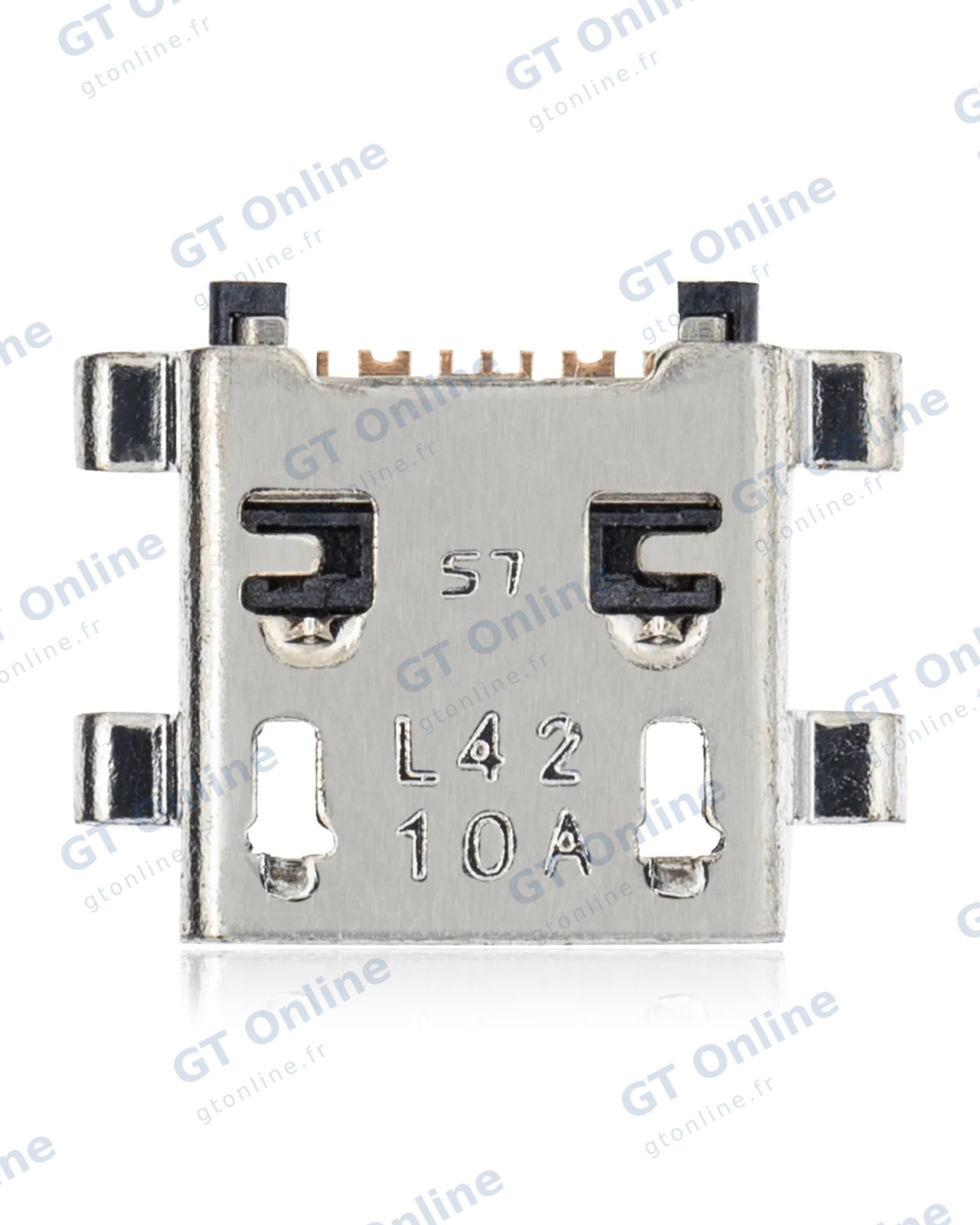 Connecteur de charge à souder — format Micro B, 7 broches, 4 points de fixation (C219)