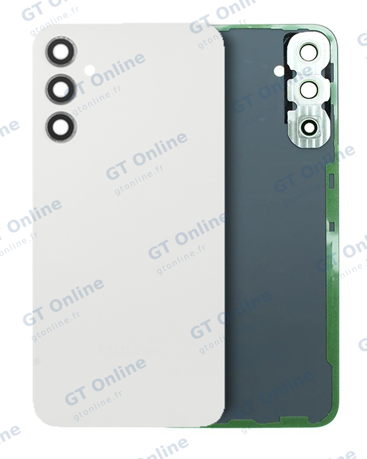 Capot arrière avec lentilles pour Samsung Galaxy A34 5G (A346 / 2023) (pack service origine, argent) — vue 1