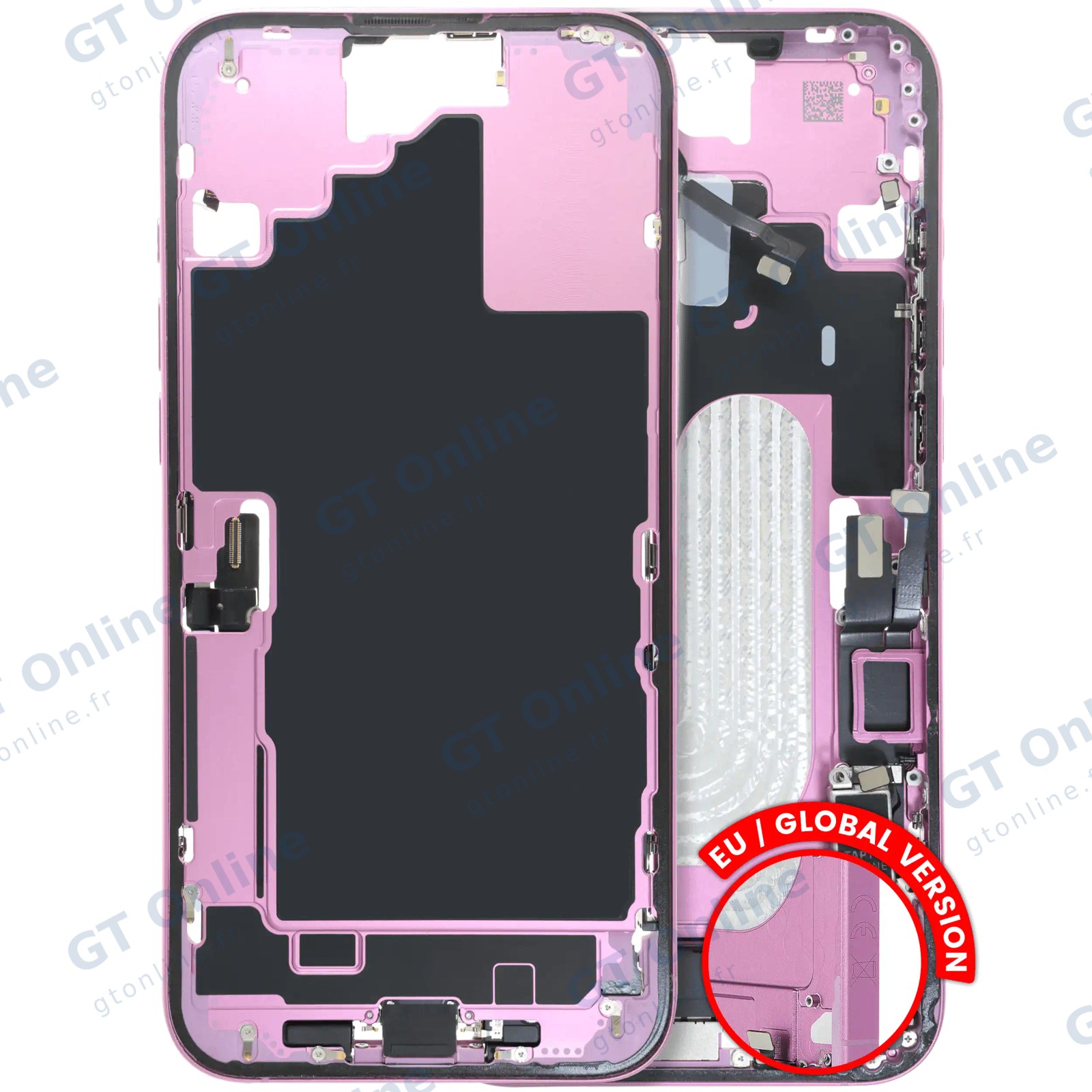 Châssis pour Apple iPhone 16 Plus (version EU, origine d'occasion — grade B, rose)