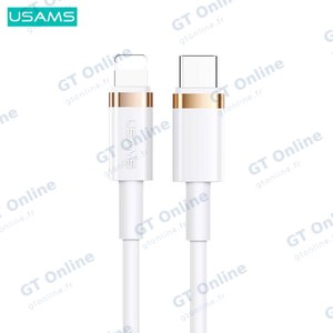 Câble Data USB-C vers Lightning Usams SJ484 U63 Blanc