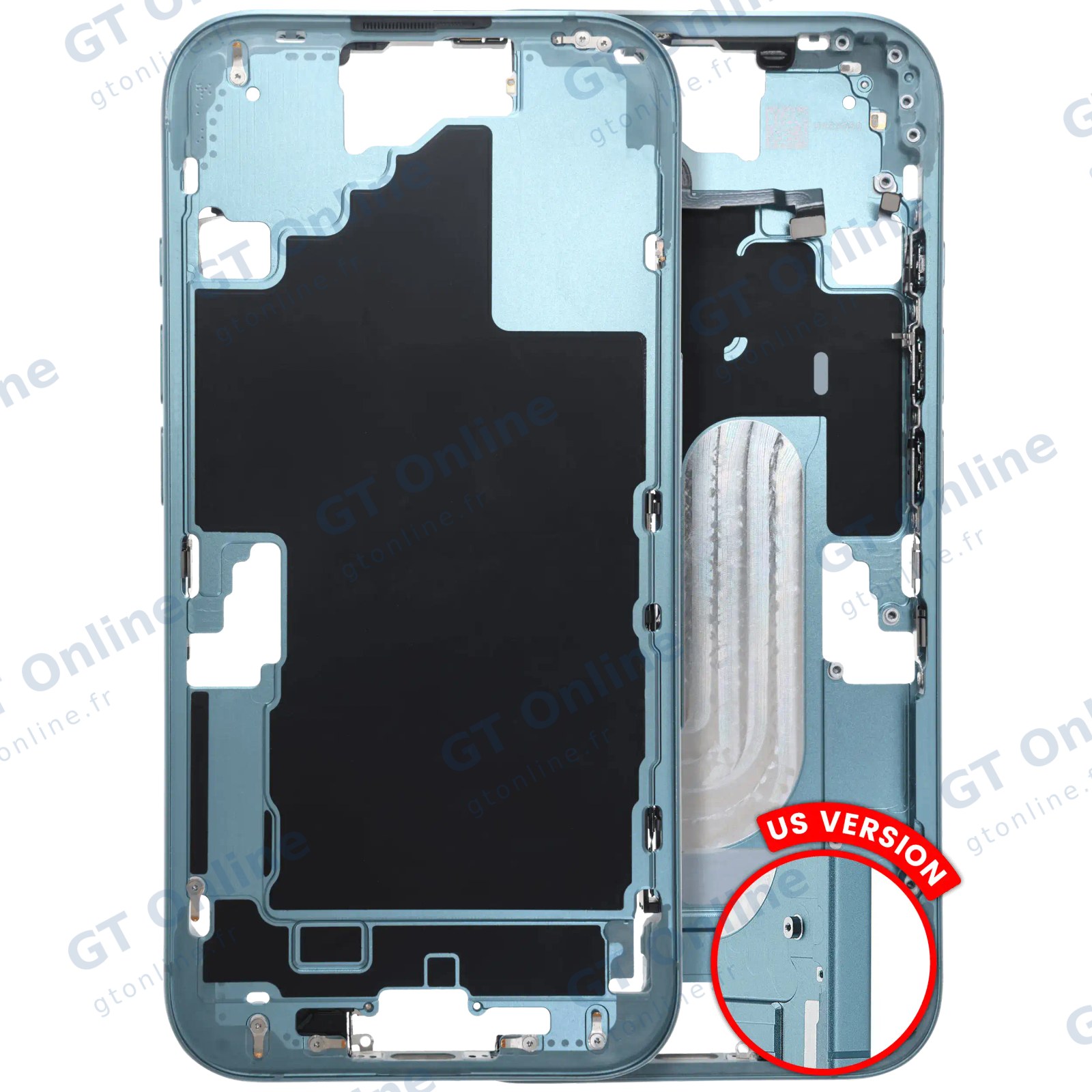 Châssis pour Apple iPhone 16 (version US, origine d'occasion — grade B, Teal)