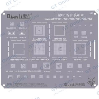 Outillage pour Samsung Bumblebee Stencil (QS526) Samsung CPU 01-Exynos9610 / 9611 / 7904 / 7885 / 7884 / 7880 / 7870 (Qianli)