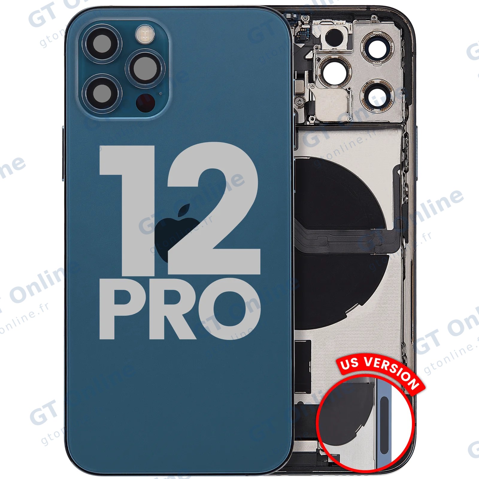 Châssis pour Apple iPhone 12 Pro (version US, origine d'occasion — grade B, Pacific Blue)