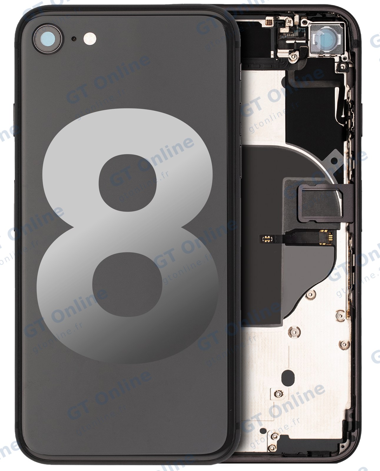 Châssis pour Apple iPhone 8 (origine d'occasion — grade A, gris sidéral) — vue 1
