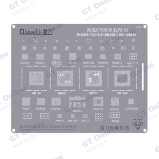 Outillage pour Qianli Bumblebee Stencil (QS501) Qualcomm CPU 01-Snapdragon 855 / 730 / 845-SM8150 / 7150 / SDM845 (Qianli)