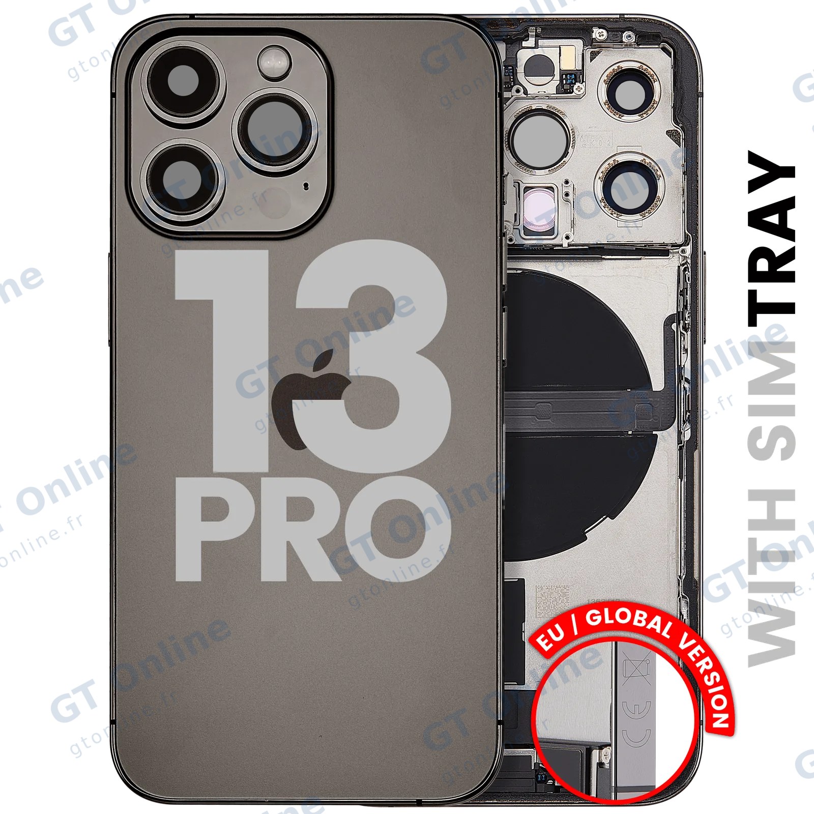 Châssis pour Apple iPhone 13 Pro (version EU, origine d'occasion — grade B, graphite)