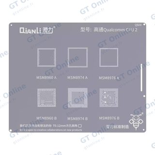 Pochoir de rebillage Qianli Bumblebee QS08 CPU Qualcomm 2 — MSM8960A/B, 8974A/B, 8976A/B