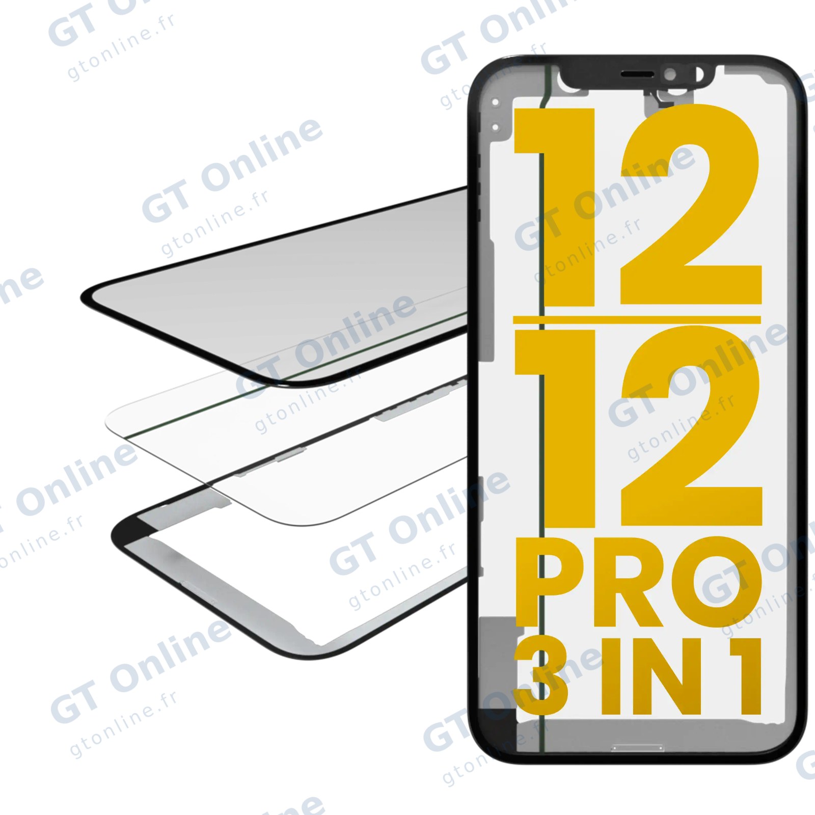 Vitre d’écran avec OCA pour Apple iPhone 12 / 12 Pro (OCA Master)