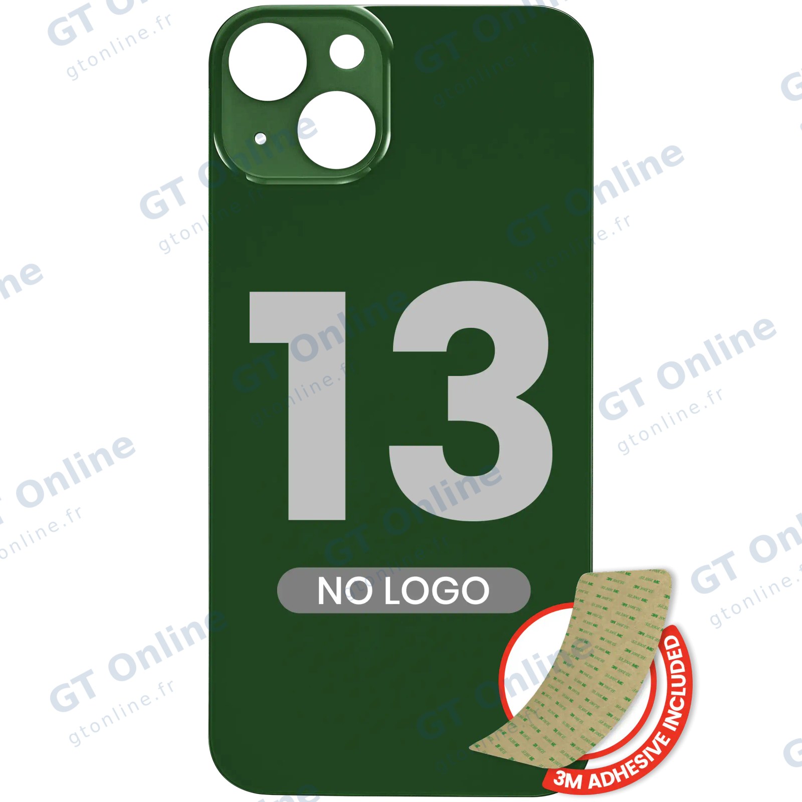 Vitre arrière pour Apple iPhone 13 (No Logo / Large Camera Hole, vert)
