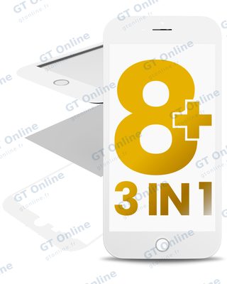 Vitre d’écran avec OCA pour Apple iPhone 8 Plus (OCA Master, blanc, lot de 2)