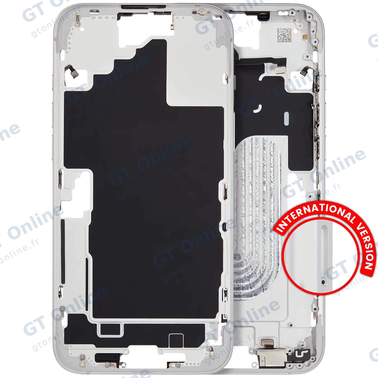 Châssis pour Apple iPhone 16 Plus (version EU, origine d'occasion — grade A, blanc)