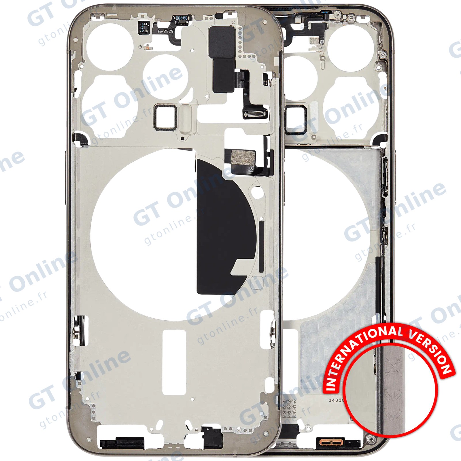 Châssis pour Apple iPhone 15 Pro (version EU, origine d'occasion — grade B, Natural Titanium)
