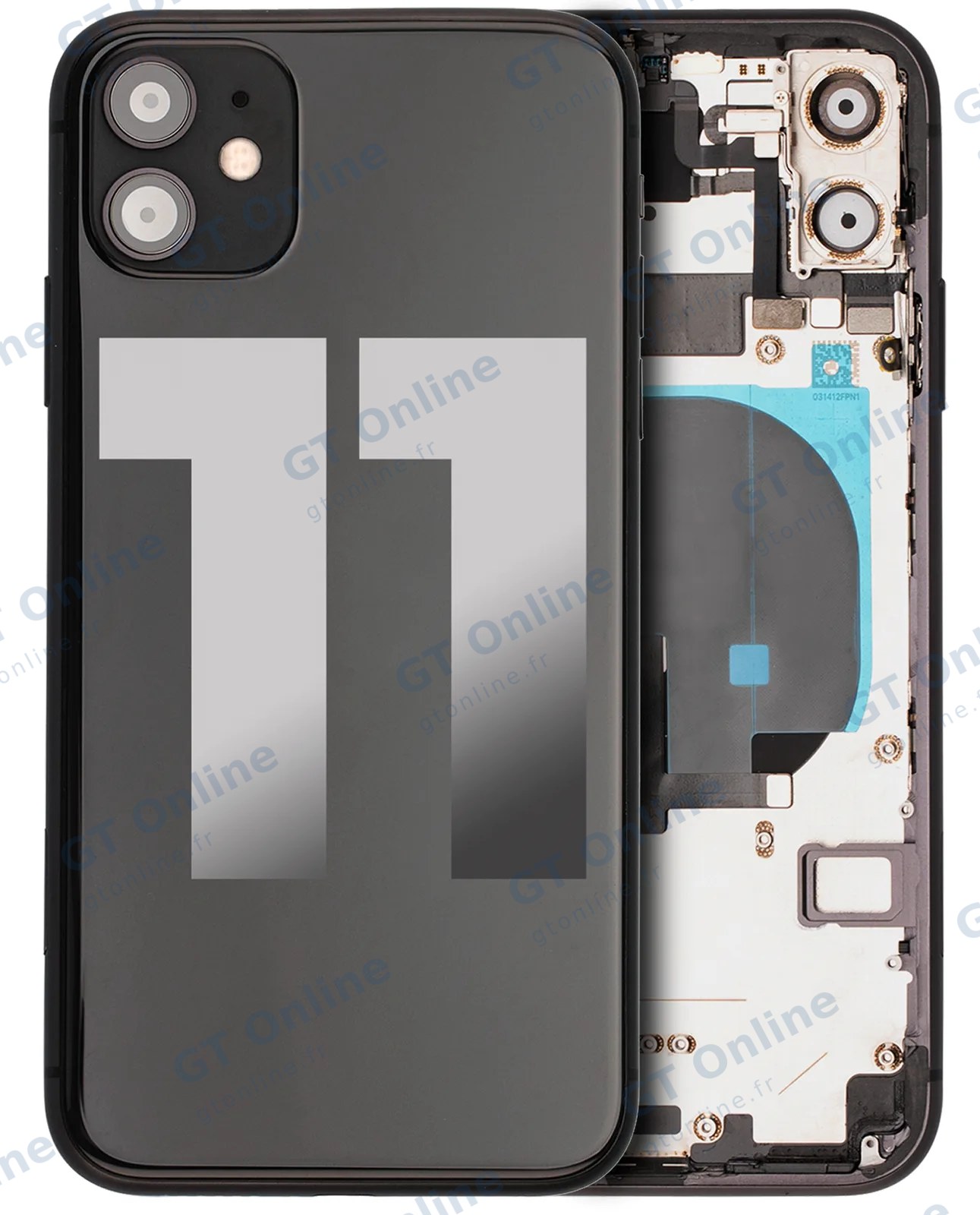 Châssis pour Apple iPhone 11 (origine d'occasion — grade A, noir)