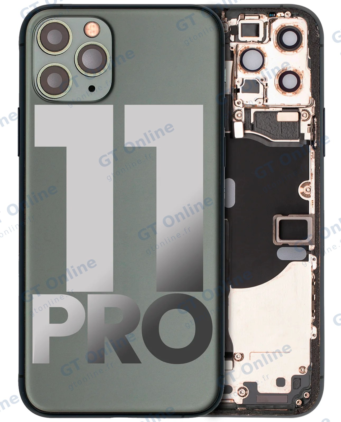 Châssis pour Apple iPhone 11 Pro (origine d'occasion — grade A, Matte Midnight Green)