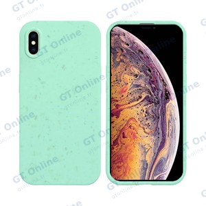 Coque Bambou Biodégradable PROTECT pour Apple iPhone XS Max (#4) Vert Menthe