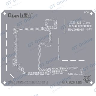 Pochoir de rebillage Qianli Bumblebee QS656 pour couche intermédiaire Samsung S22 Ultra (SM-S908U/W/O/D/E, SM-S908B/BE)