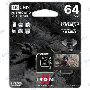 Carte Mémoire Goodram 64GB 3ème Gen V30 IR-M3AA-0640R12