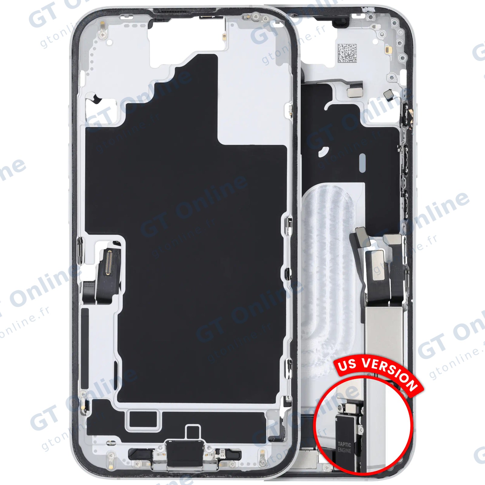 Châssis pour Apple iPhone 16 (version US, origine d'occasion — grade B, blanc)