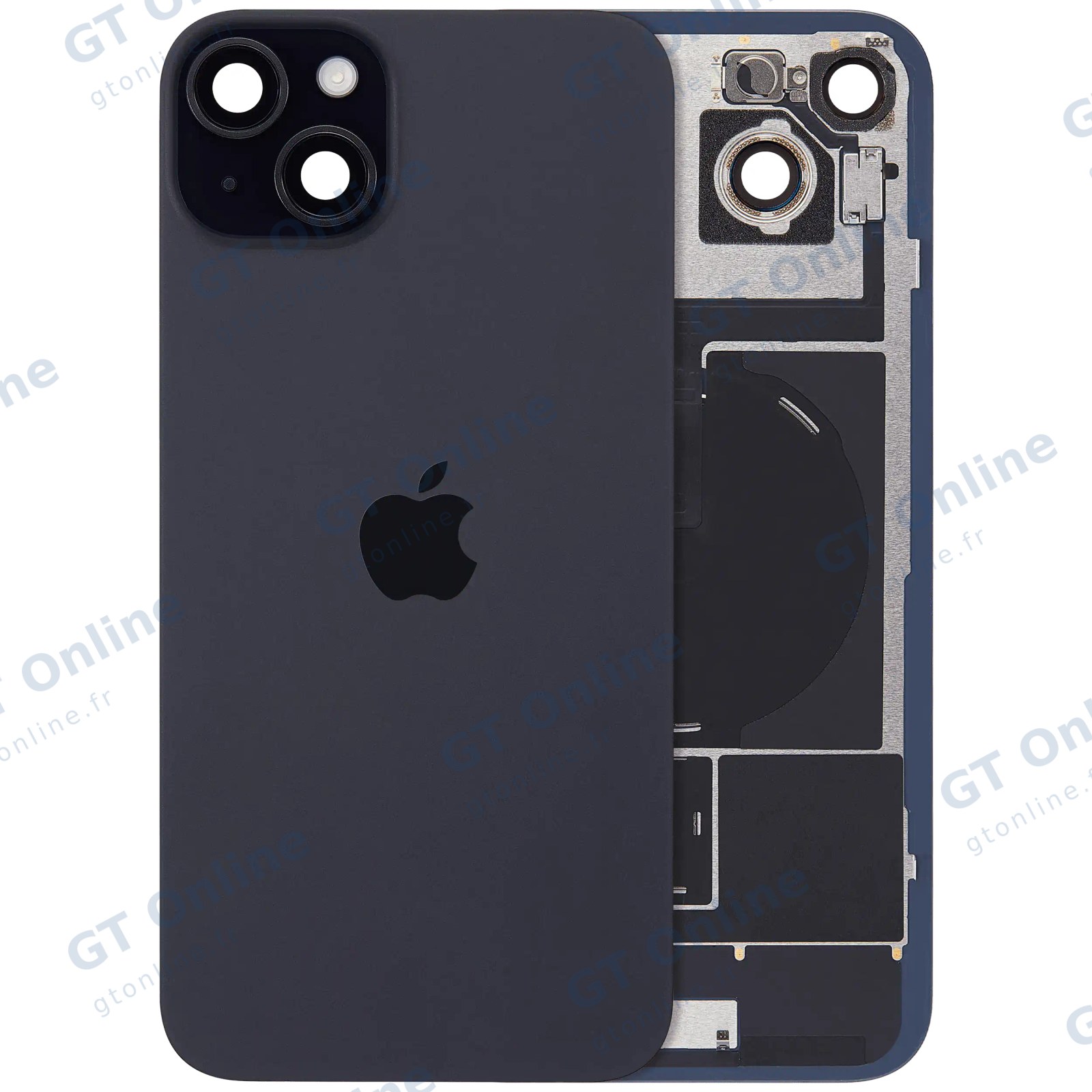 Vitre arrière avec MagSafe, NFC et nappe flash pour Apple IPhone 15 Plus (origine, noir)