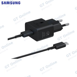 Chargeur Secteur USB-C GaN Samsung EP-T2510XBEGEU 25W 3A avec Câble USB-C Noir