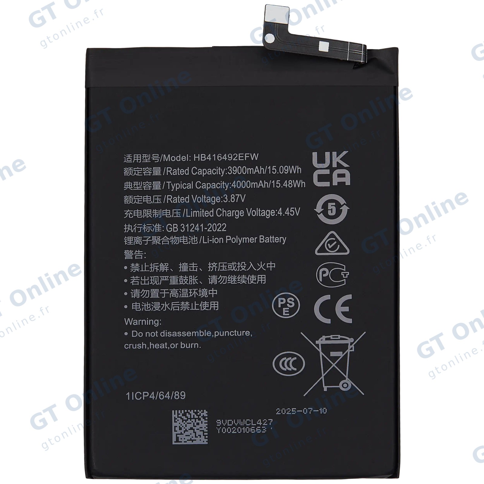Batterie pour Honor X8 / X30i (HB416492EFW)