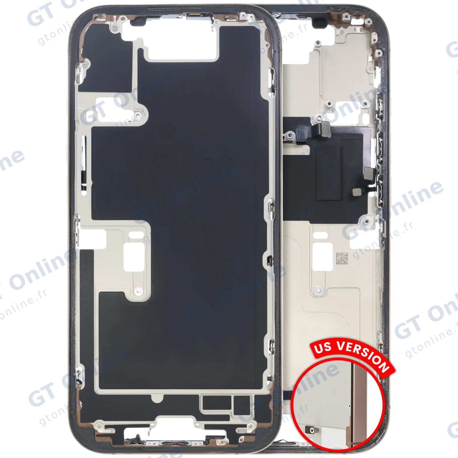 Châssis pour Apple iPhone 16 Pro (version US, origine d'occasion — grade B, Desert Titanium)