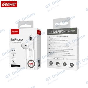 Écouteurs Filaires Lightning d-power K6009 Blanc