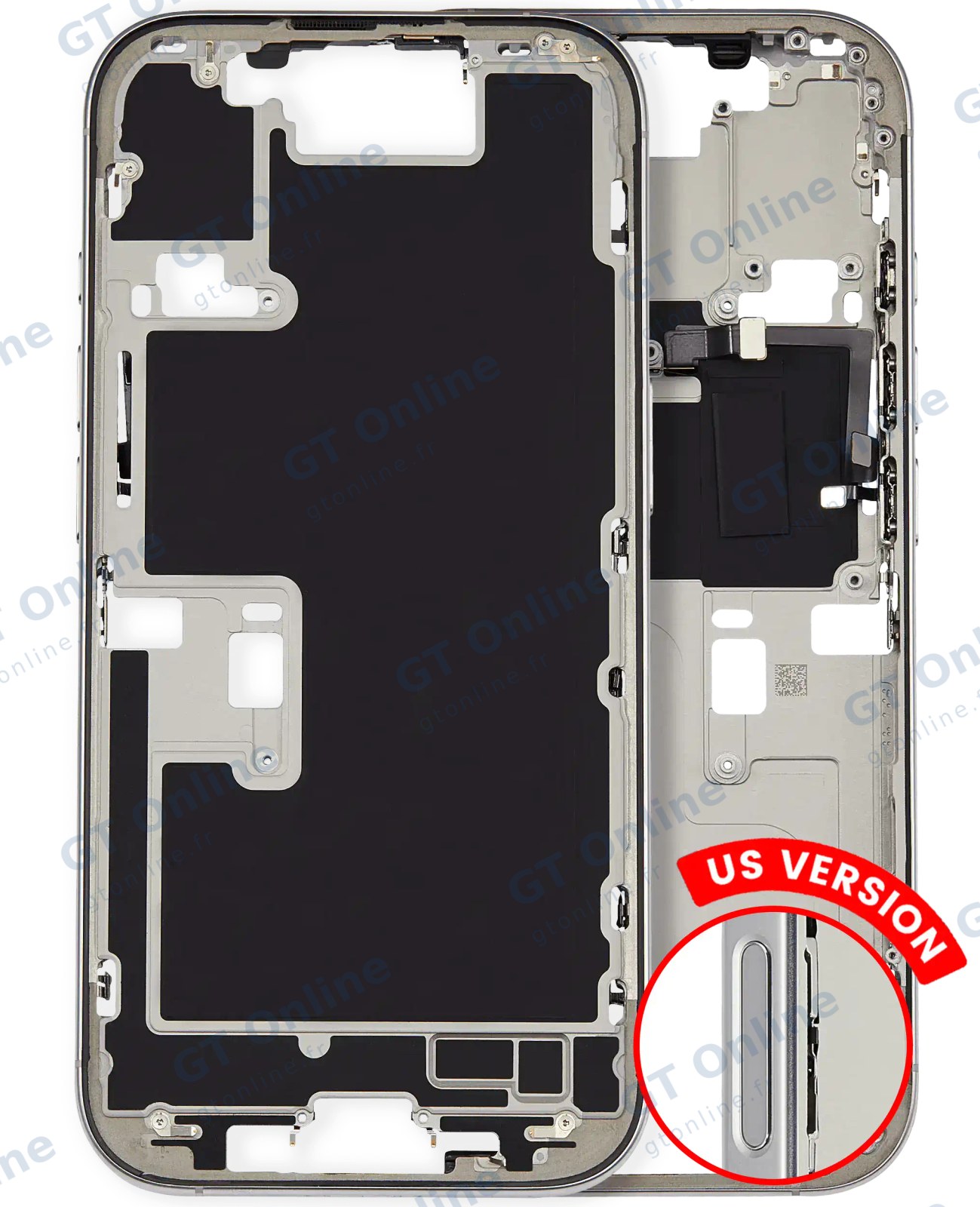 Châssis pour Apple iPhone 16 Pro (version US, origine d'occasion — grade A, White Titanium)