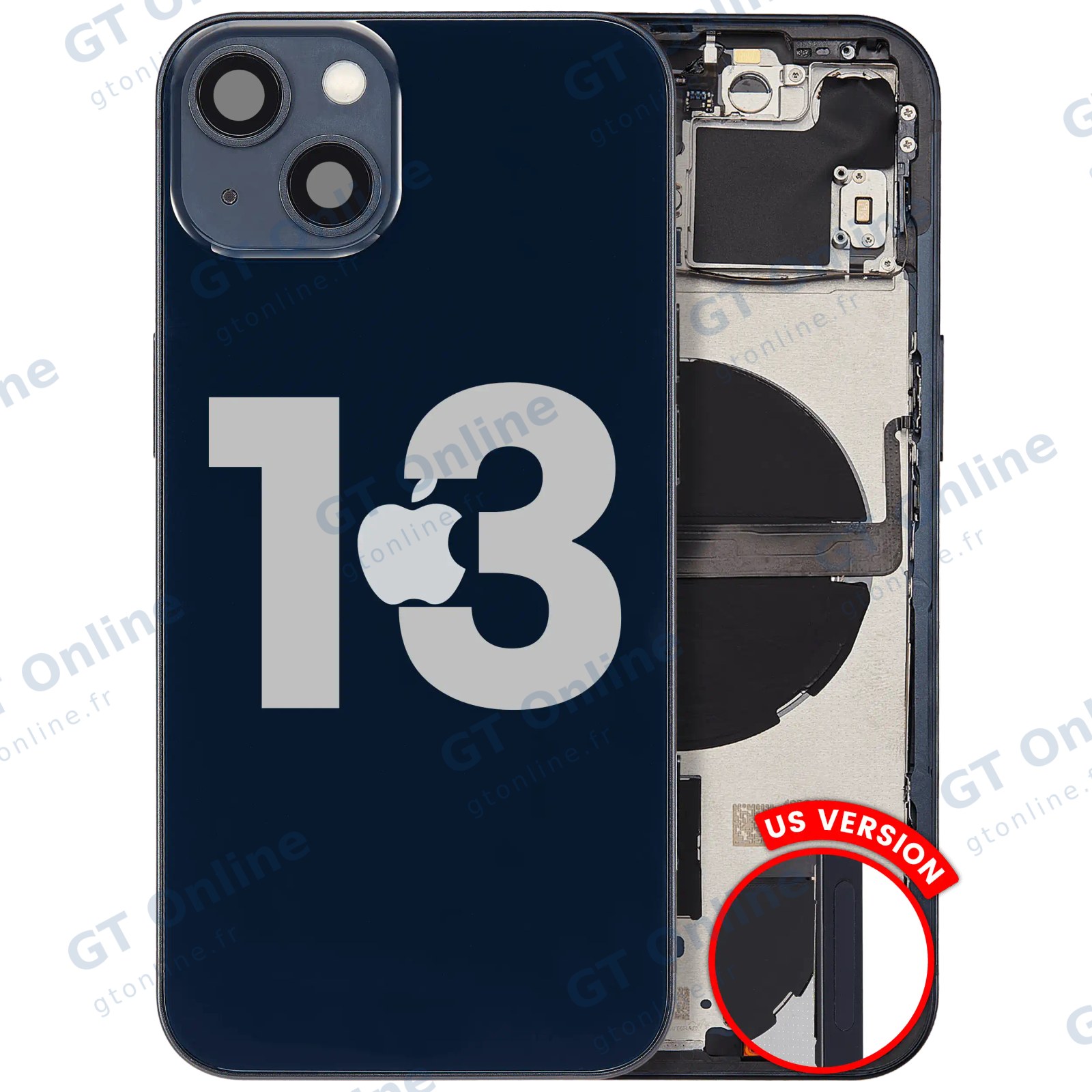 Châssis pour Apple iPhone 13 (version US, origine d'occasion — grade B, minuit) — réf. 107082111027