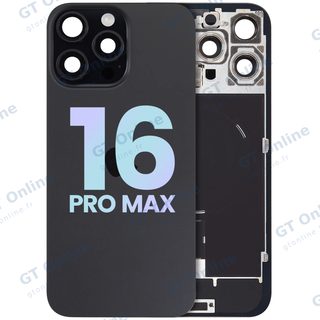 Vitre arrière avec MagSafe, NFC et nappe flash pour Apple iPhone 16 Pro Max (pack service origine, titane noir)