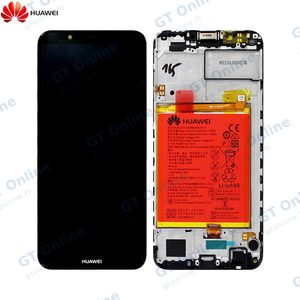 Bloc Écran Complet avec Châssis et Batterie Original Huawei Y7 2018 02351USA Noir