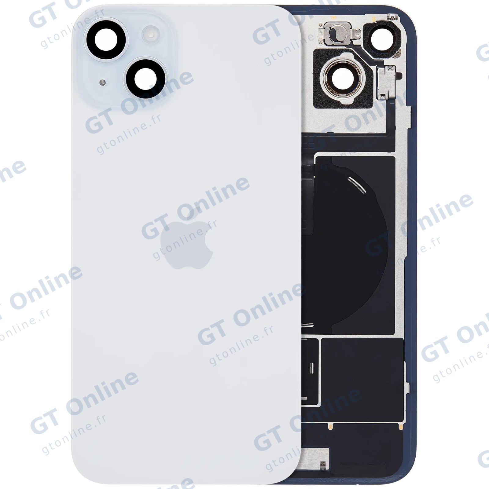 Vitre arrière avec MagSafe, NFC et nappe flash pour Apple IPhone 15 Plus (origine, bleu)