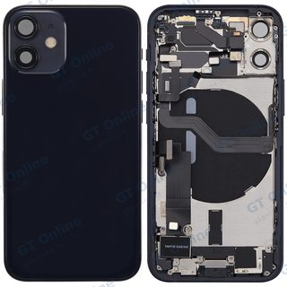 Châssis arrière avec nappe de charge et petites pièces pour iPhone 12 mini (US, origine d’occasion, grade B, noir) — vue 1