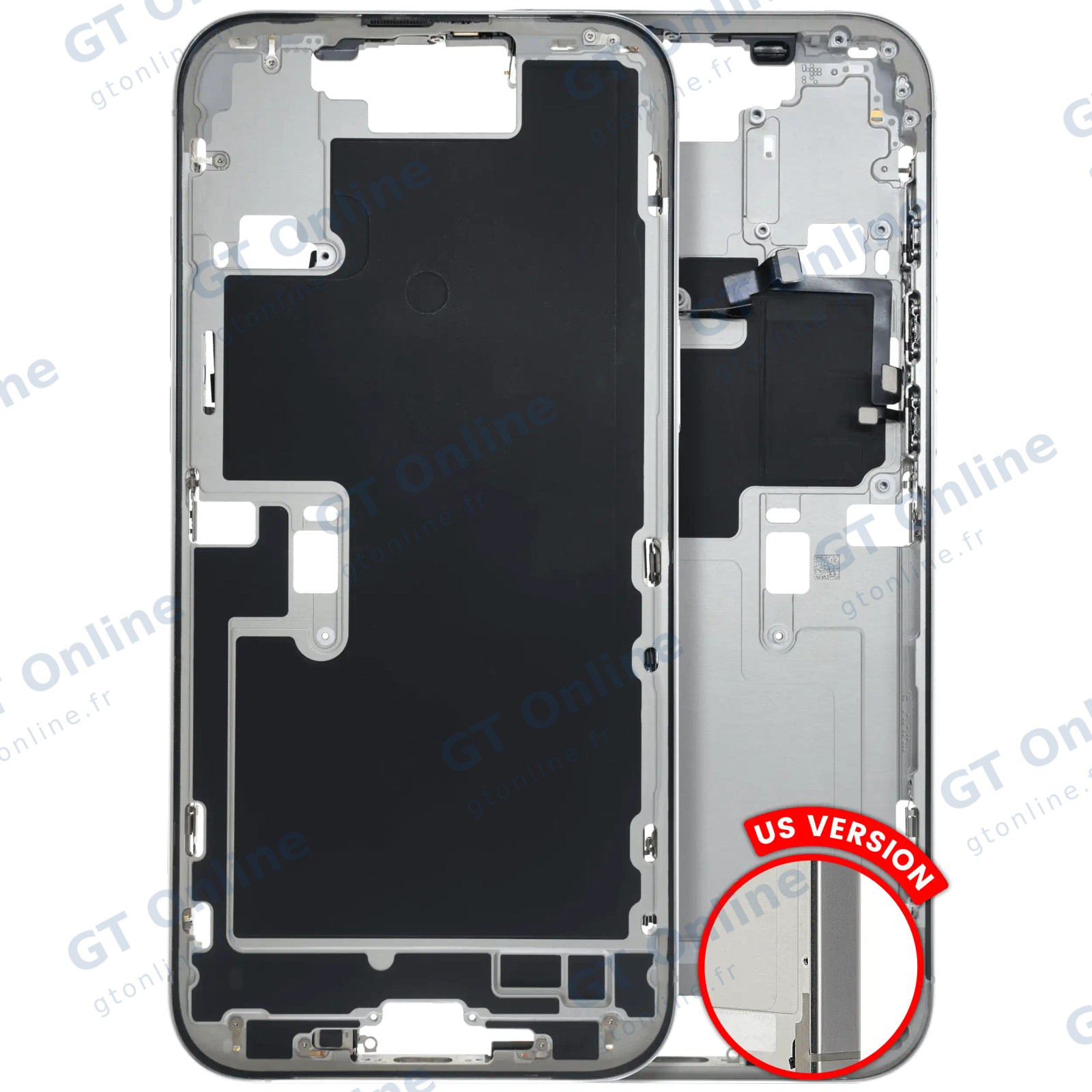 Châssis pour Apple iPhone 16 Pro Max (version US, origine d'occasion — grade B, White Titanium)