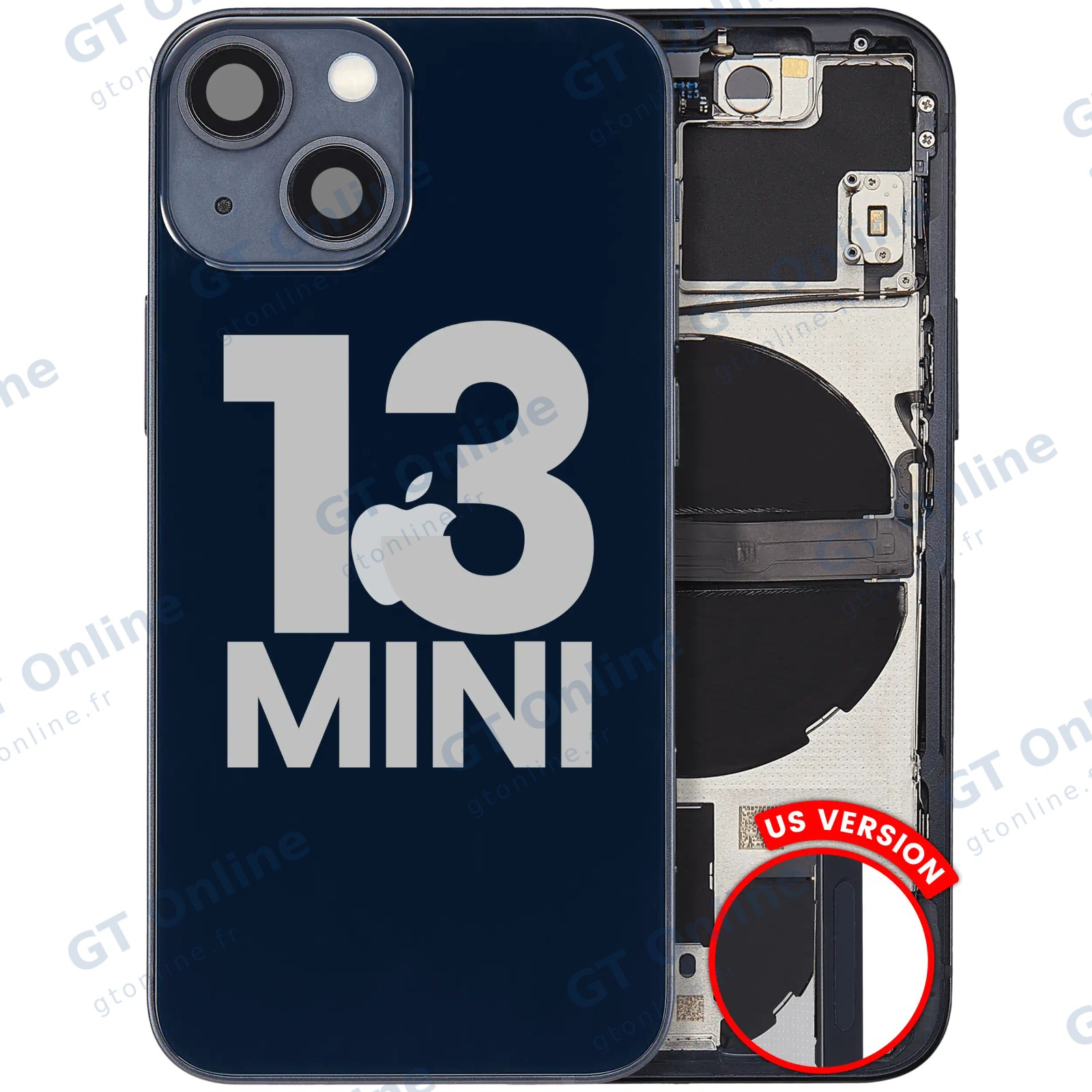 Châssis pour Apple iPhone 13 Mini (version US, origine d'occasion — grade B, minuit)