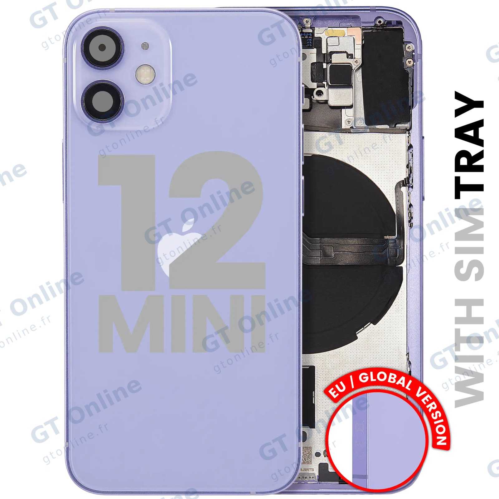 Châssis pour Apple iPhone 12 Mini (version EU, origine d'occasion — grade B, violet)
