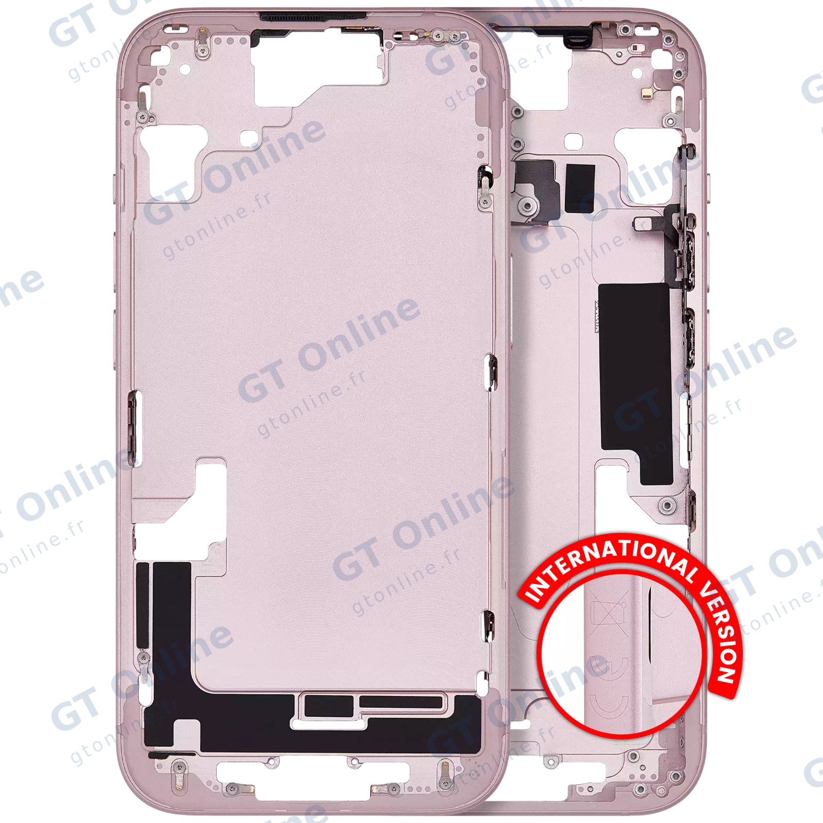 Châssis pour Apple iPhone 15 (version EU, origine d'occasion — grade A, rose)