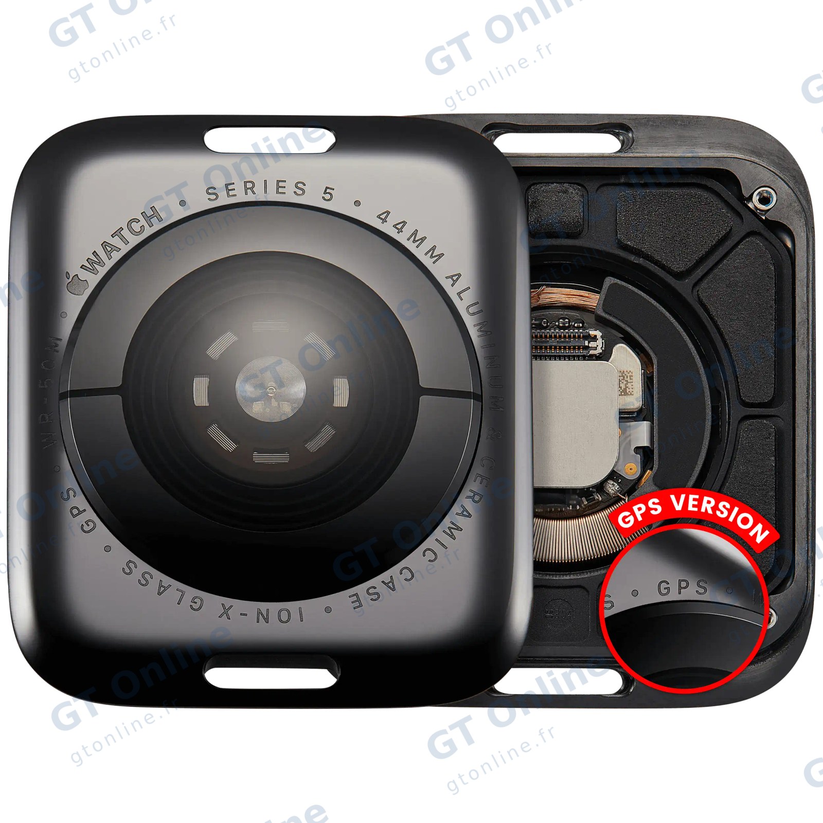 Vitre arrière pour Apple Watch Series 5 (44mm) (version GPS, Aluminum / Space Black)