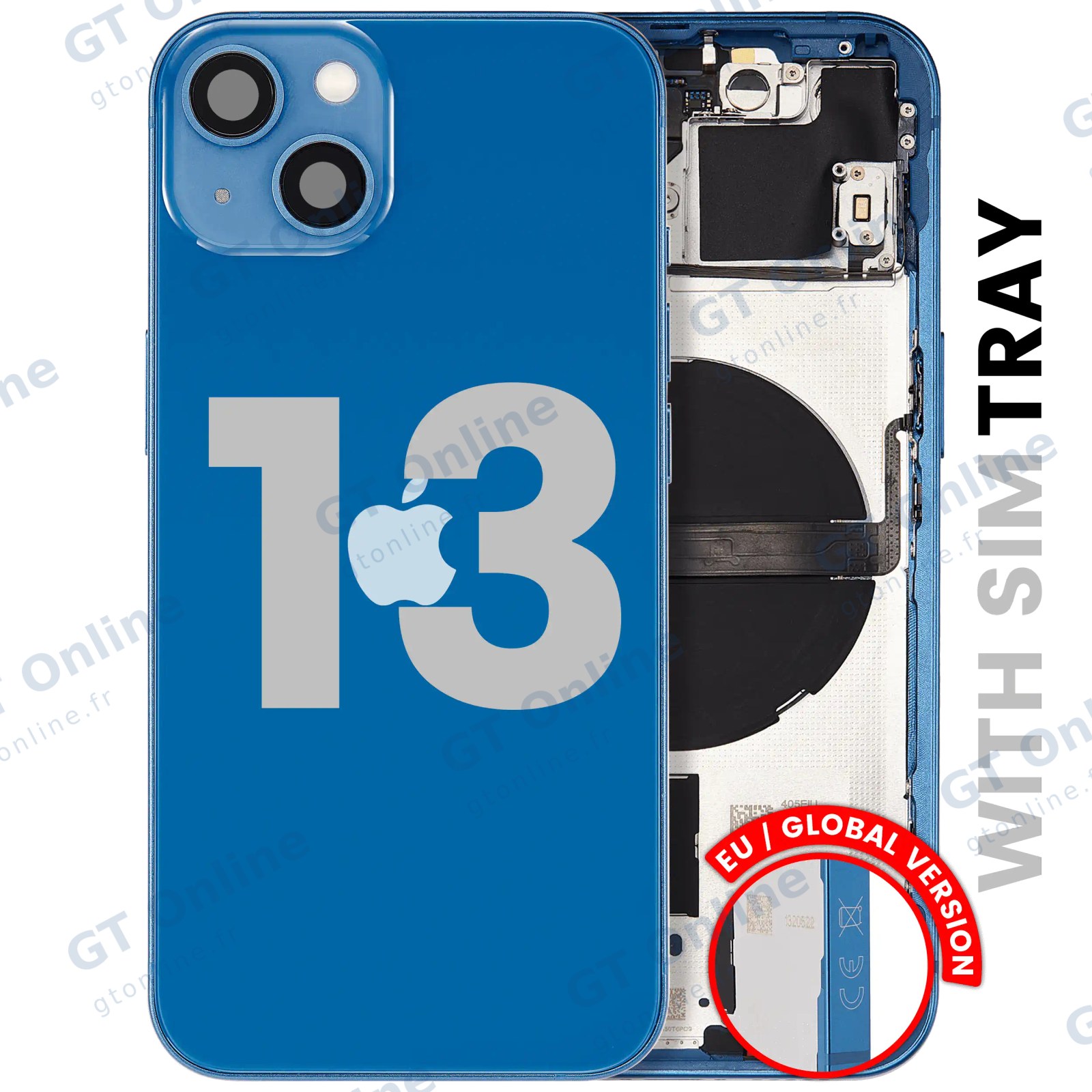 Châssis pour Apple iPhone 13 (version EU, origine d'occasion — grade B, bleu)