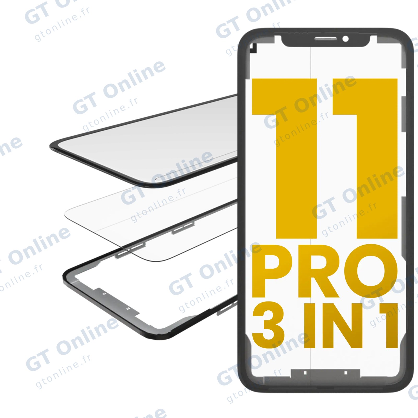 Vitre d’écran avec OCA pour Apple iPhone 11 Pro (OCA Master)