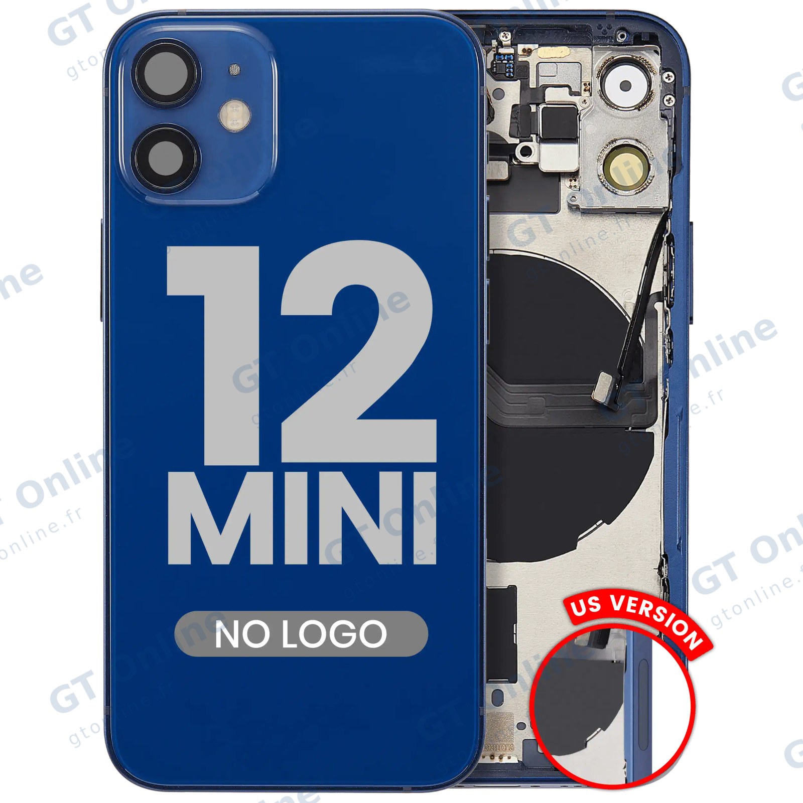 Châssis pour Apple iPhone 12 Mini (version US, compatible premium, bleu)