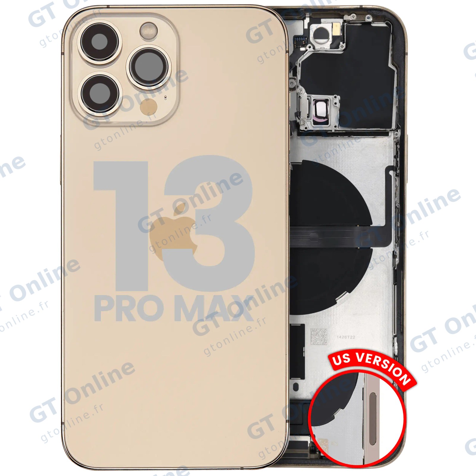 Châssis pour Apple iPhone 13 Pro Max (version US, origine d'occasion — grade B, or)