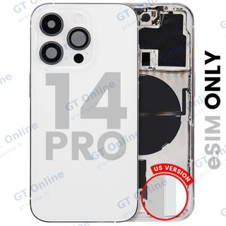 Châssis avec petites pièces pour Apple iPhone 14 Pro (version US eSIM, occasion d’origine — grade B, argent)
