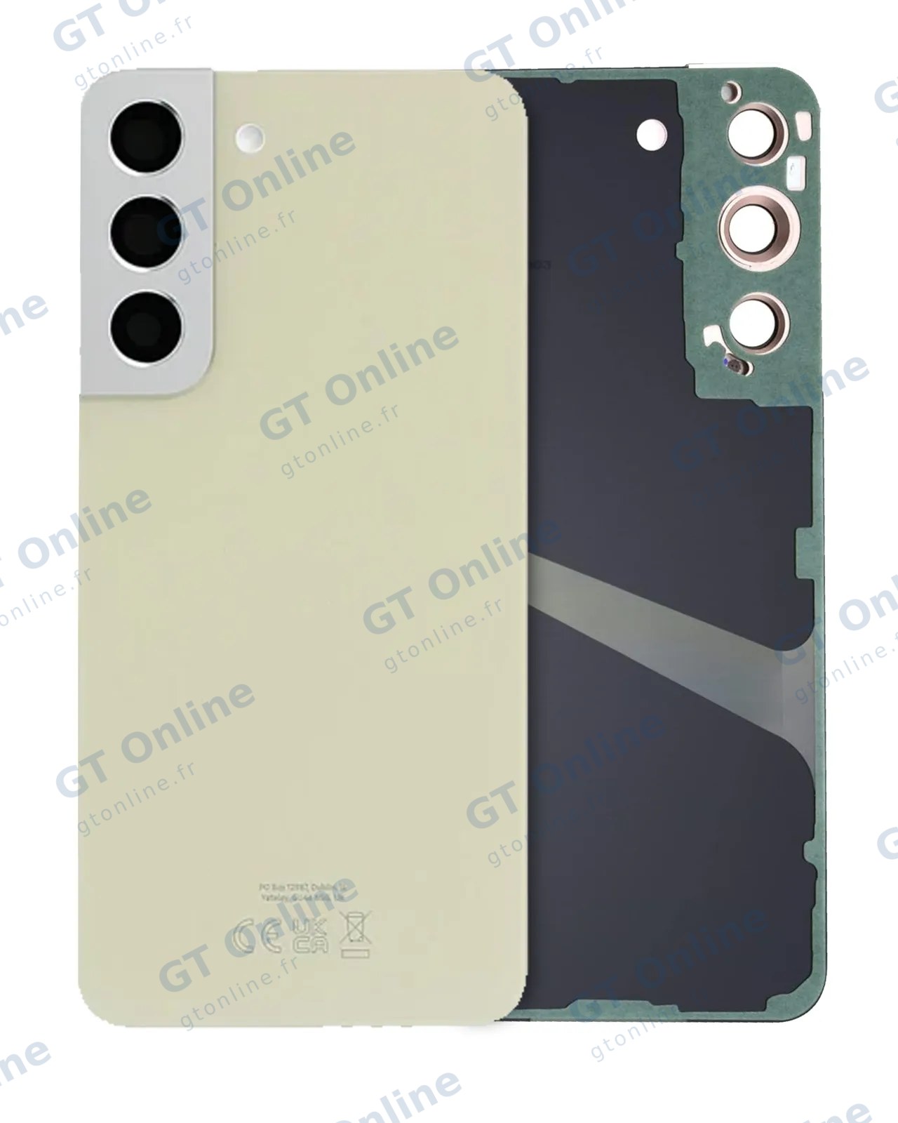 Vitre arrière pour Samsung Galaxy S22 (pack service origine, Cream)
