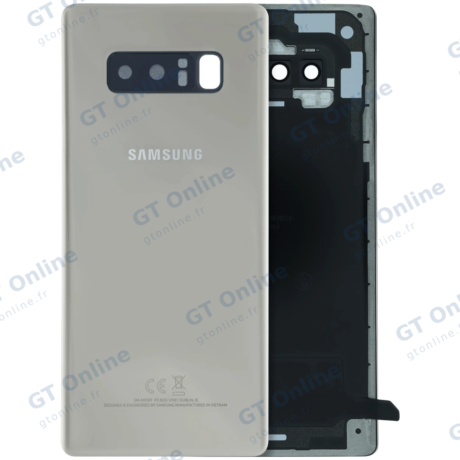 Vitre arrière pour Samsung Galaxy Note 8 (pack service origine, or)