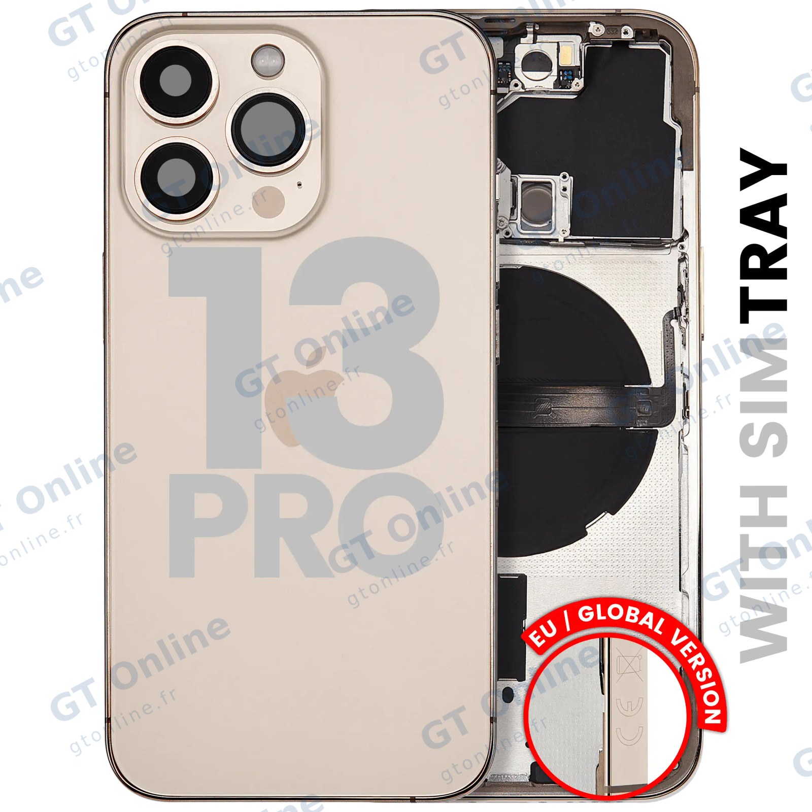 Châssis pour Apple iPhone 13 Pro (version EU, origine d'occasion — grade B, or)