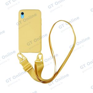 Coque Silicone avec Bandoulière Apple iPhone XR (#14) Jaune