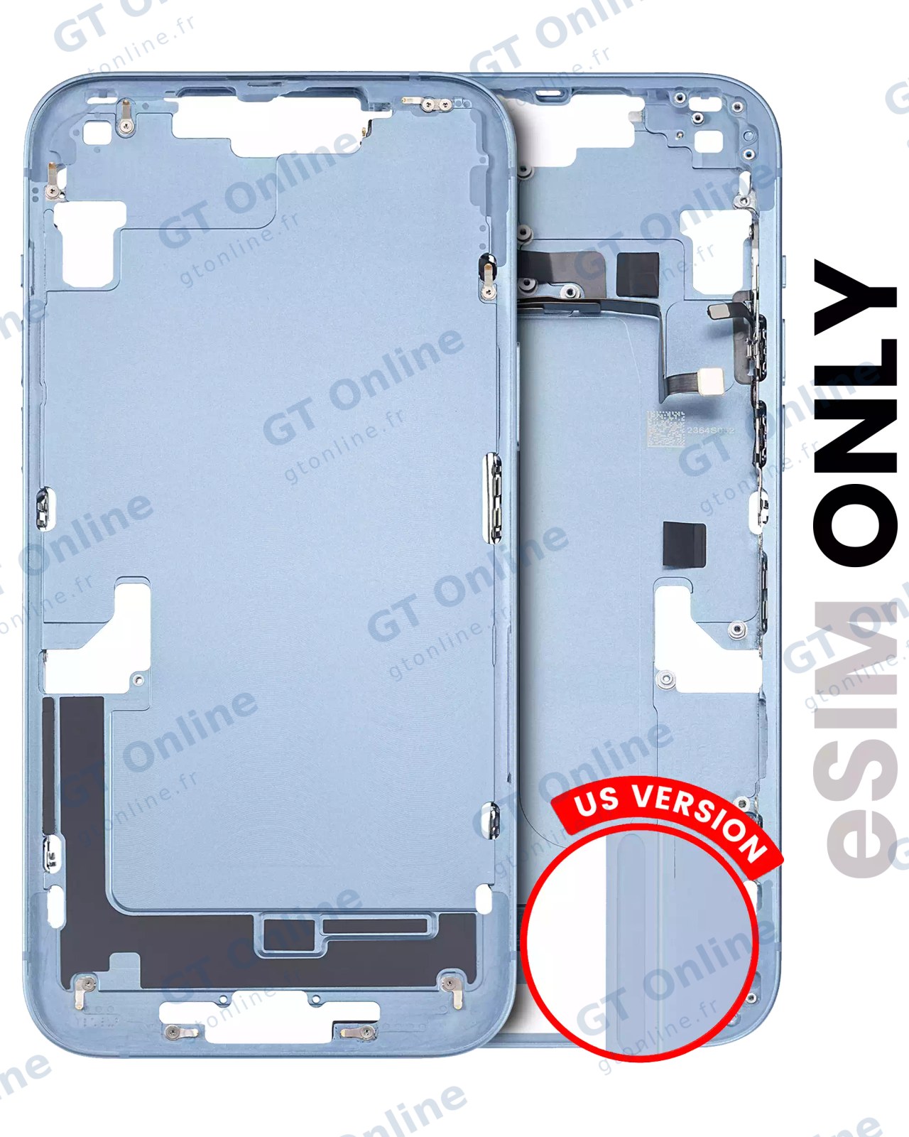 Châssis pour Apple iPhone 14 Plus (version US, origine d'occasion — grade B, bleu)